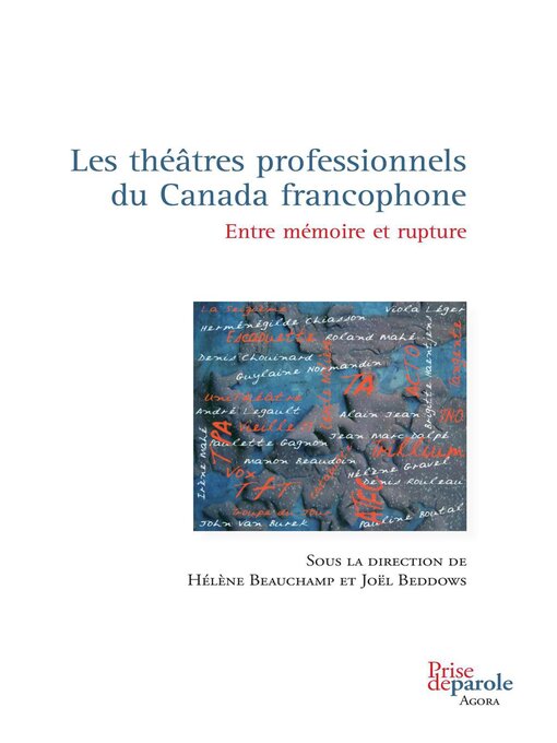 Title details for Les théâtres professionnels du Canada francophone by Hélène Beauchamp - Available